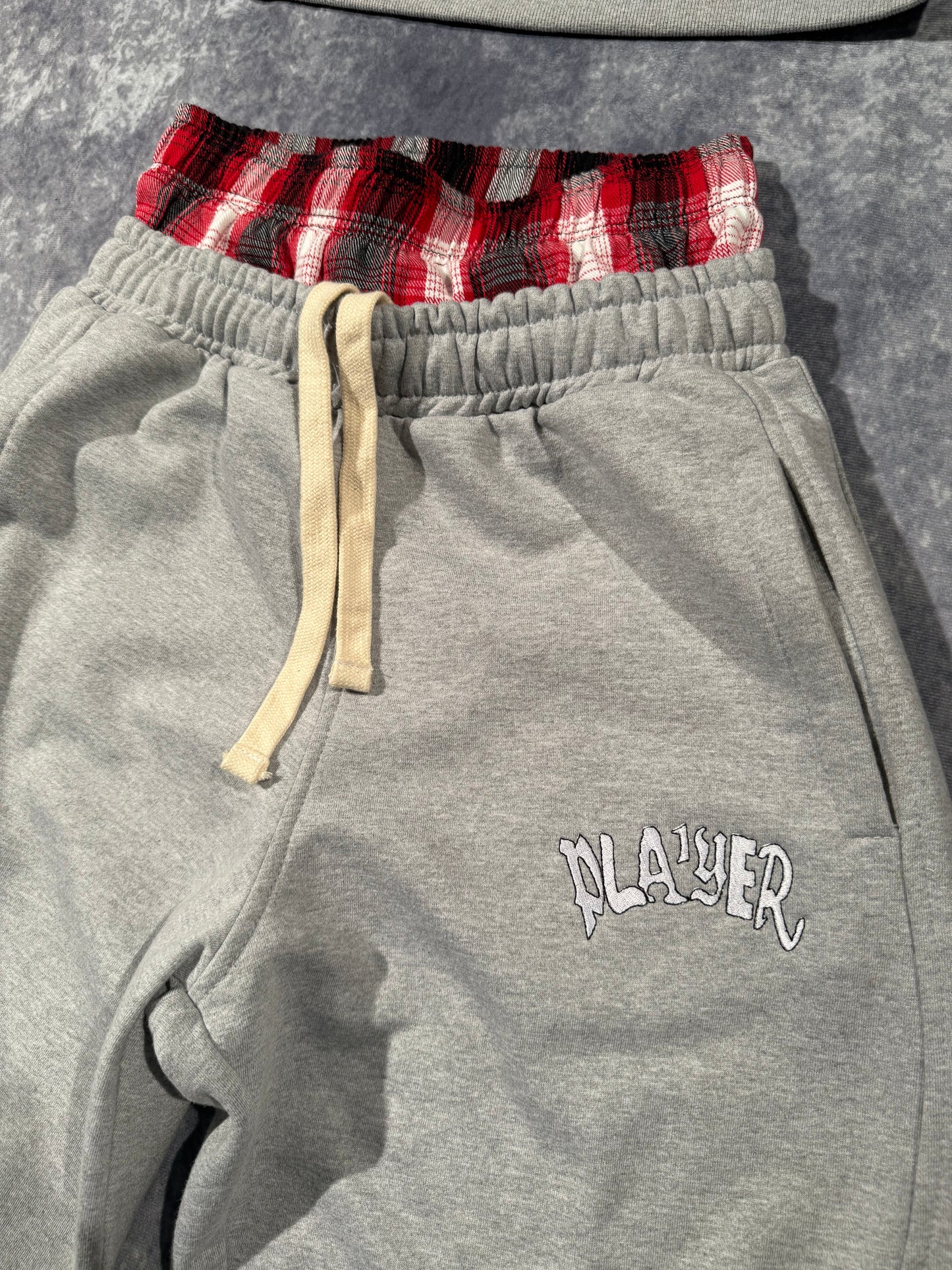 GREY DOUBLE WAIST JOGGERS