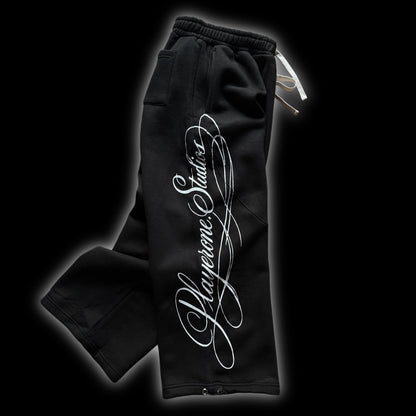 BLACK BAGGY SWEATPANTS