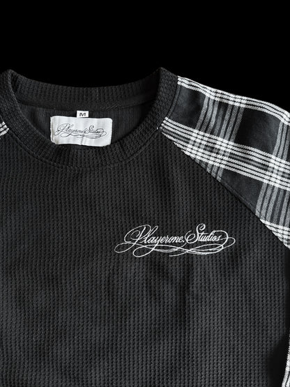 BLACK PLAID LONGSLEEVE